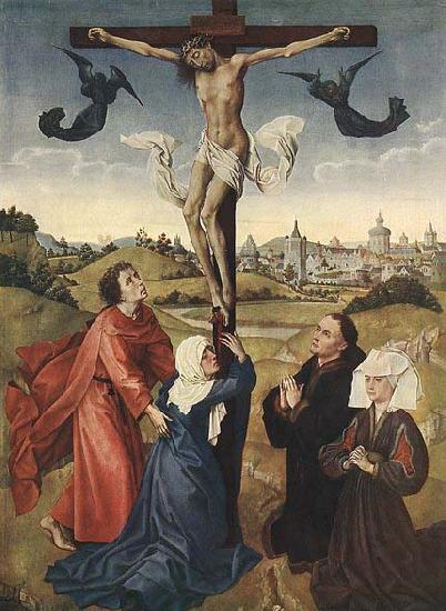 WEYDEN, Rogier van der Crucifixion Triptych oil painting image
